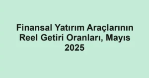 Finansal Yatırım Araçlarının Reel Getiri Oranları, Mayıs 2025