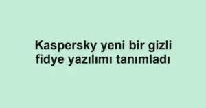 Kaspersky yeni bir gizli fidye yazılımı tanımladı